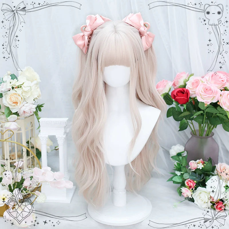 Dalao Home - Soft Soft - Daily Lolita Long Curly Pink Wig