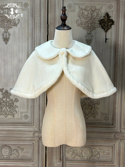 Miss Point - Classical Chocolate - Winter Classic Lolita Cape with Sweet Perter-pan Collar