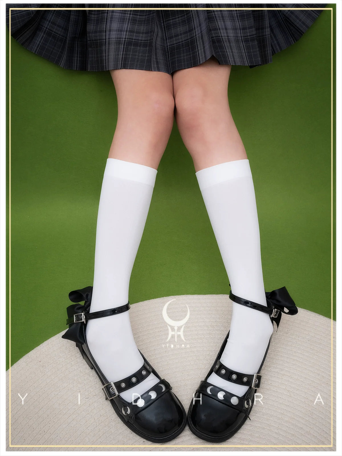 Yidhra - Daily Lolita Socks Mid-tube Solid Color 120D Velvet JK Socks