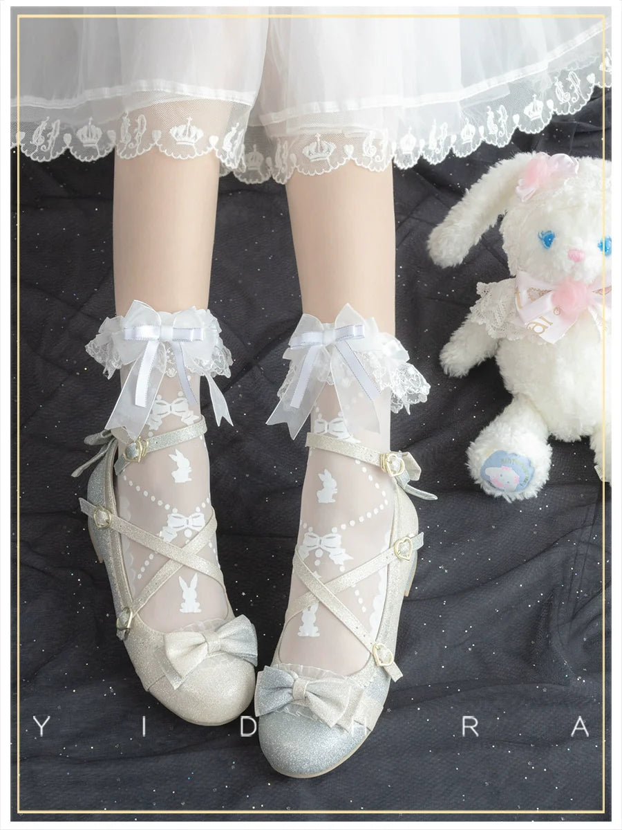Yidhra - Bear Gummy and Milk Candy Bunny - Sweet Lolita Short Socks Lovely Socks