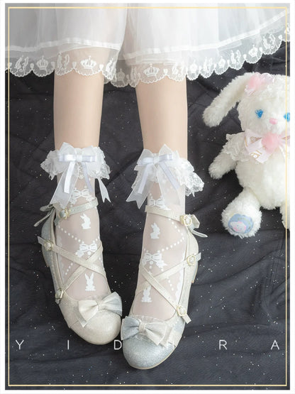 Yidhra - Bear Gummy and Milk Candy Bunny - Sweet Lolita Short Socks Lovely Socks
