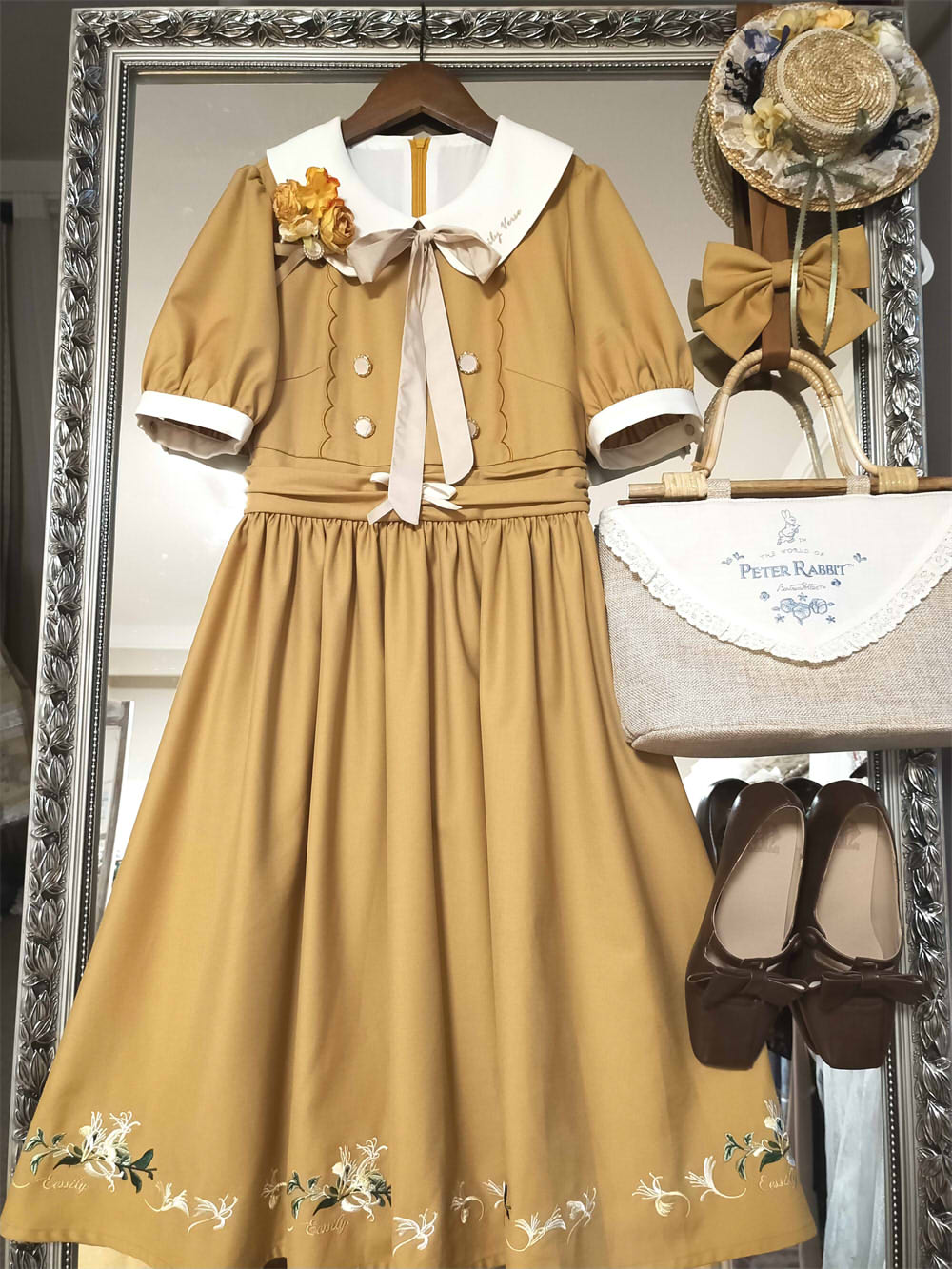 EESSILY - The Spring of Champs Elysees - Elegant Lolita Floral Embroidered OP