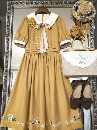 EESSILY - The Spring of Champs Elysees - Elegant Lolita Floral Embroidered OP