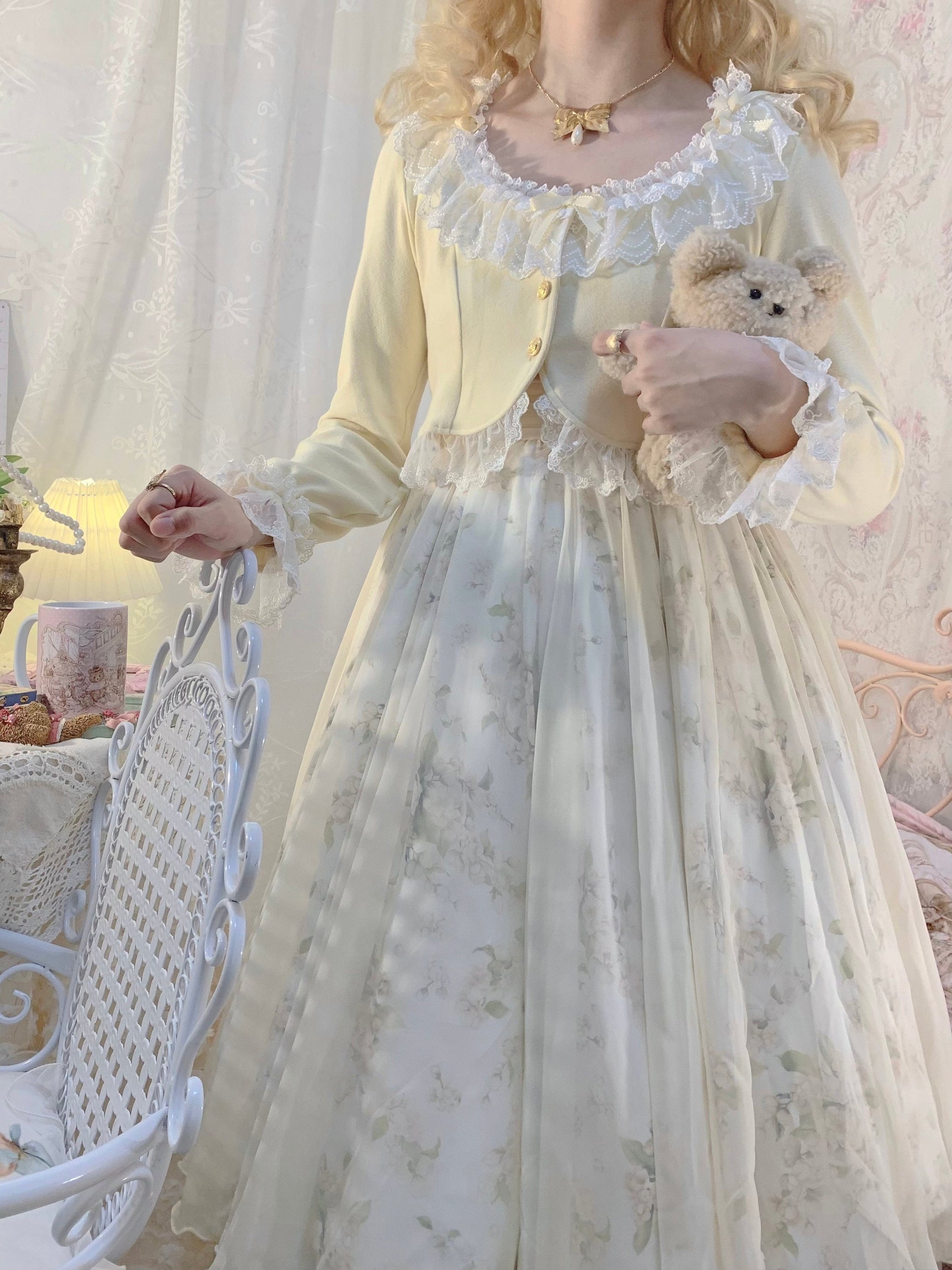 Unideer - Prelude - Elegant Lolita Bolero Jacket with Lace Ruffle Frill