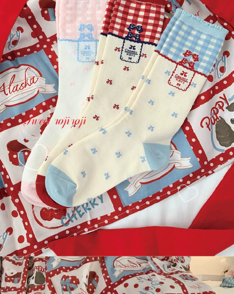 Roji Roji - Kawaii Lolita Socks Bows Sock for Spring/Summer Wear