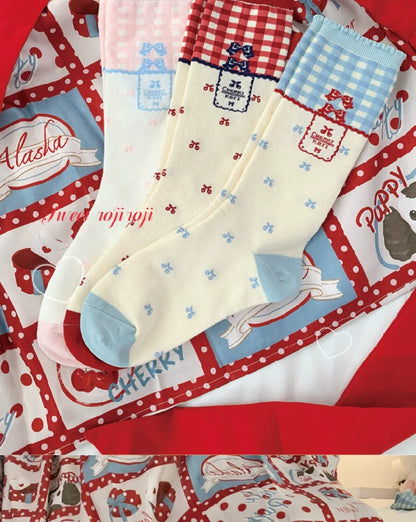 Roji Roji - Kawaii Lolita Socks Bows Sock for Spring/Summer Wear