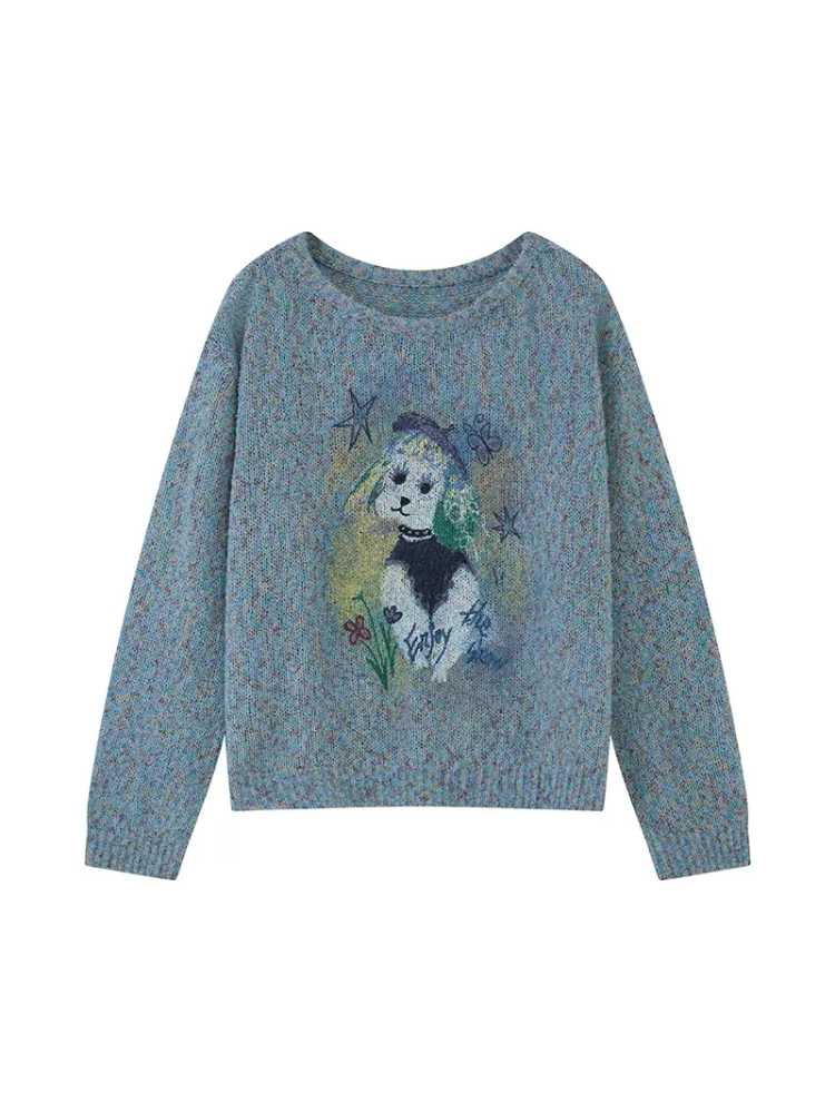 Dog print sweater【s0000009642】