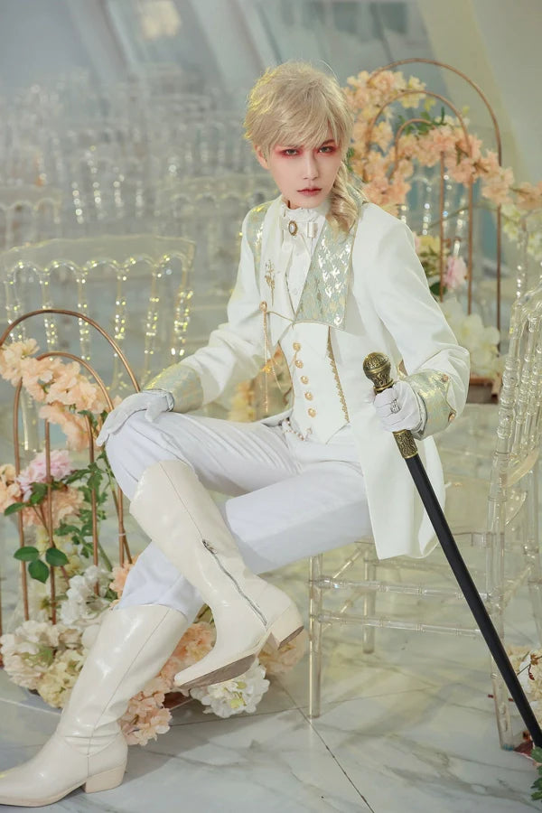 Immortal Thorn - Eternal Rose Knight - Ouji Lolita Long Sleeve Shirt, Stand Collar