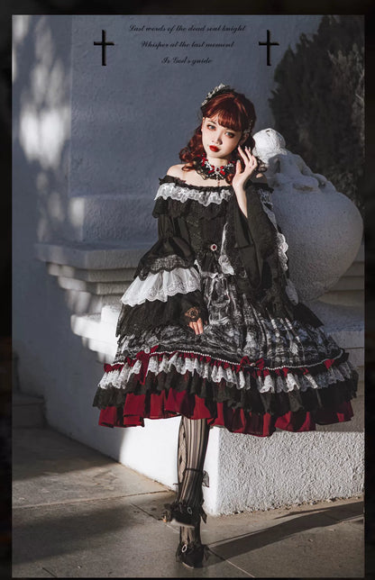 Alice in Wonderland - Undead Rider - Gothic Lolita OP Dress Winter Princess Sleeve Dress