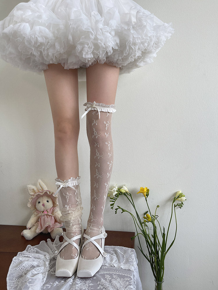 WAGUIR - Rose Story - Sweet Lolita Socks Thigh High Thin Lace Stockings