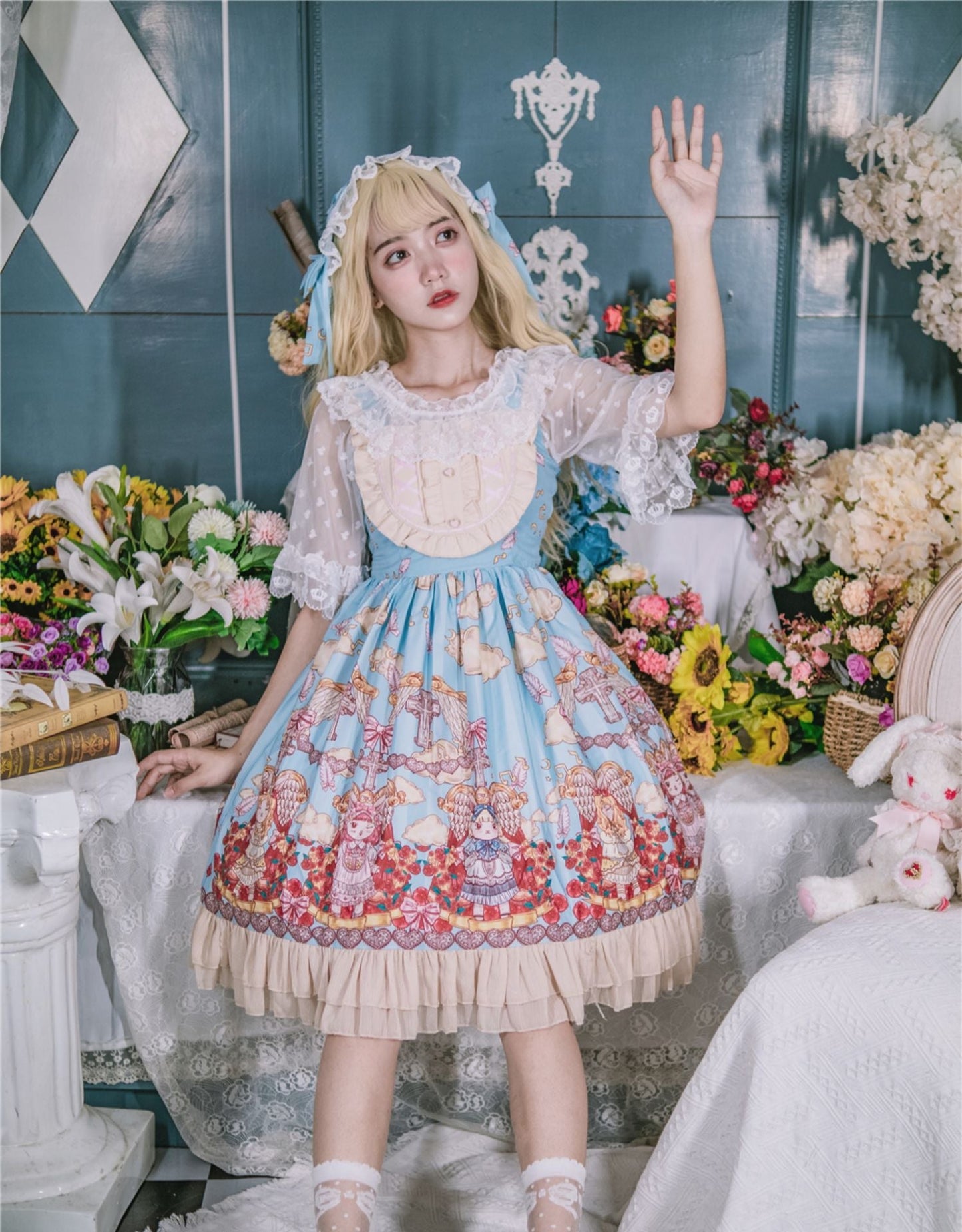 Niu Niu - Plus Size Lolita Shirt Lace Mesh Blouse