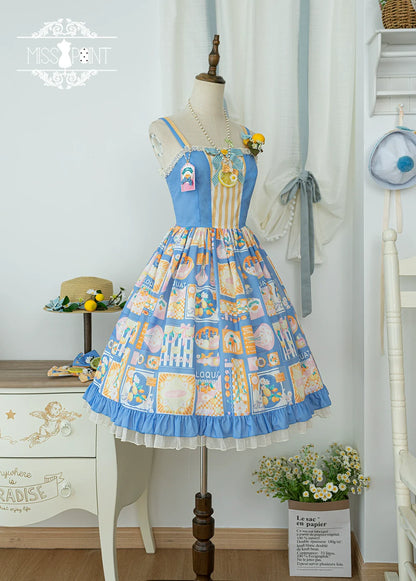 Miss Point - Daisy Lemon - Daily Lolita Lemon Print JSK Customized