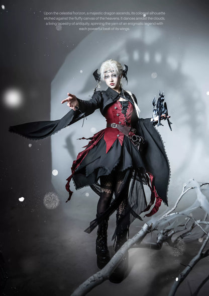 Wuyuzhe - Dragoon Knight 3.0 Version - Western Fantasy Style Lolita Irregular Skirt Set Lolita Vest