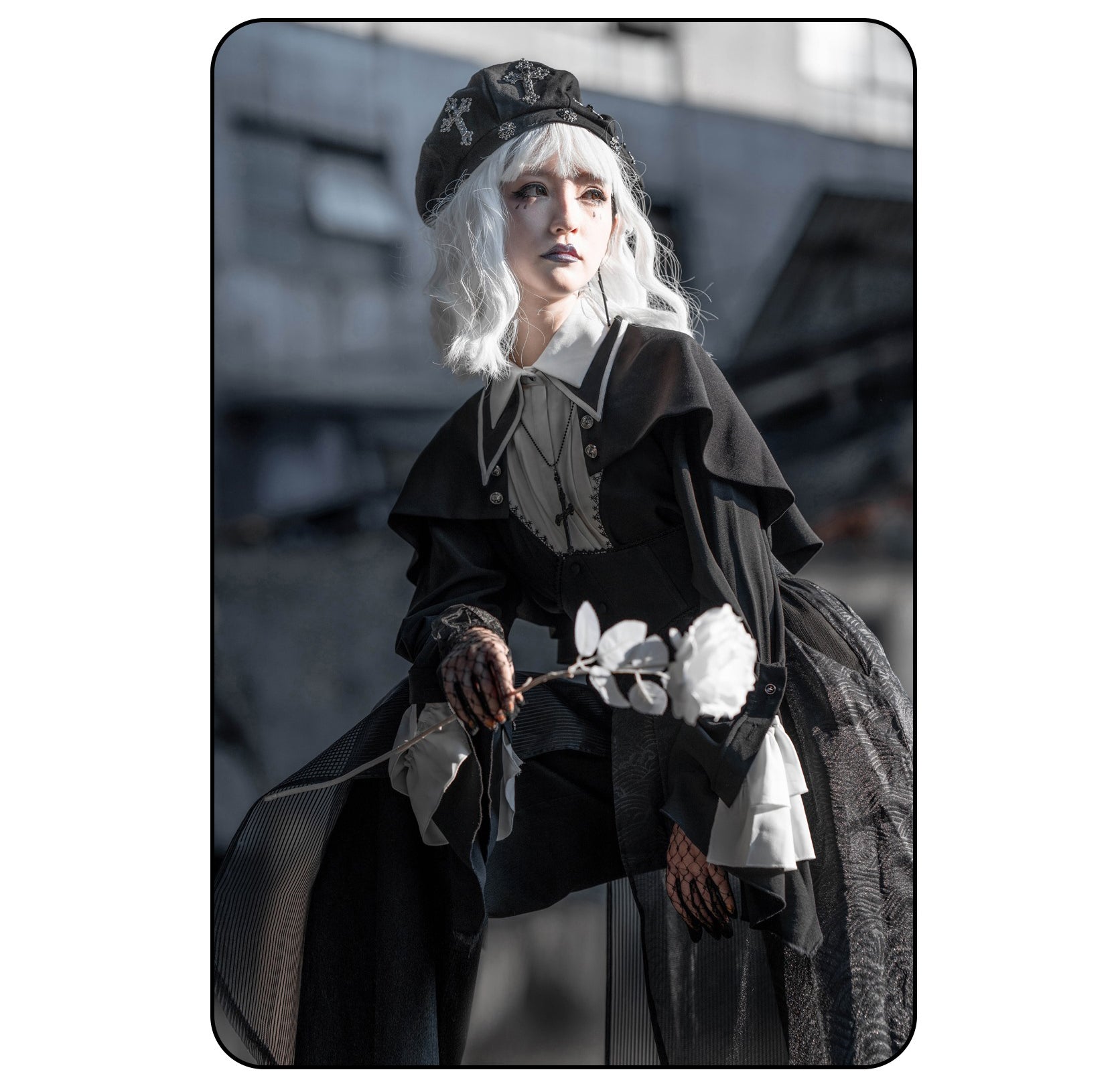 Susin Lolita - Cross Praise - Nun Style Gothic Lolita Dress and Blouse
