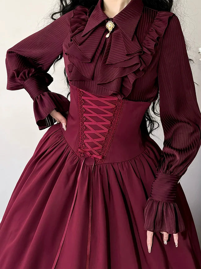 Forest Song - Astris - Reversible Classic Lolita High Waist Fishbone Skirt