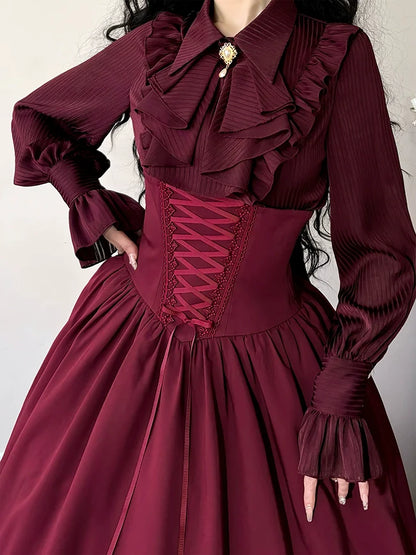 Forest Song - Astris - Reversible Classic Lolita High Waist Fishbone Skirt