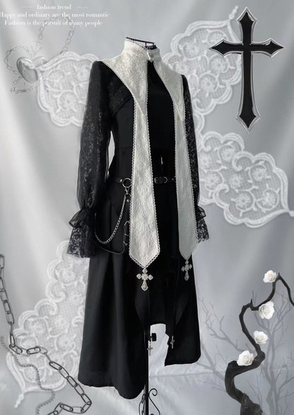 Your Highness - Nun Lolita Gothic OP Dress Full Set