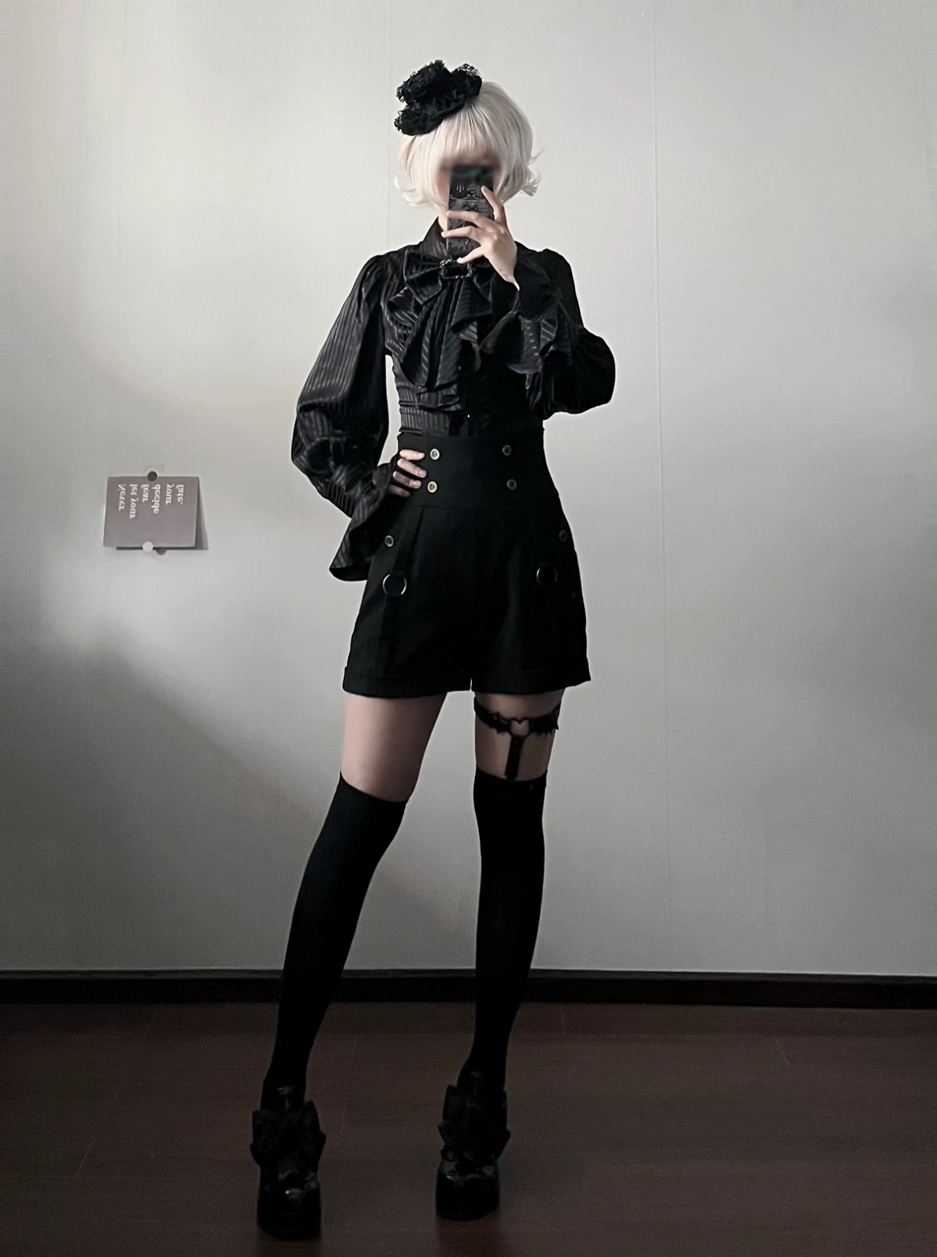 Gazing Galactic - Moonstone - Elegant Ouji Lolita Shirt, Detachable Jabot