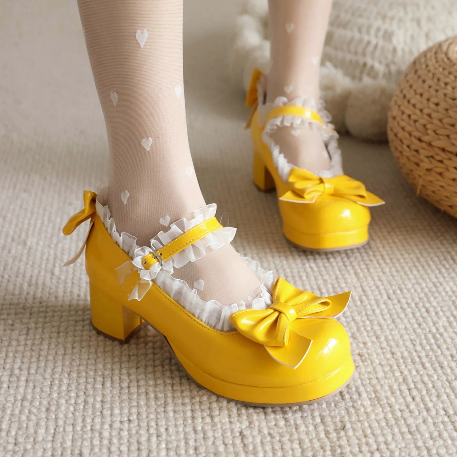 Yana - Rainbow Yana - Sweet Lolita Shoes, Lace & Bow Design