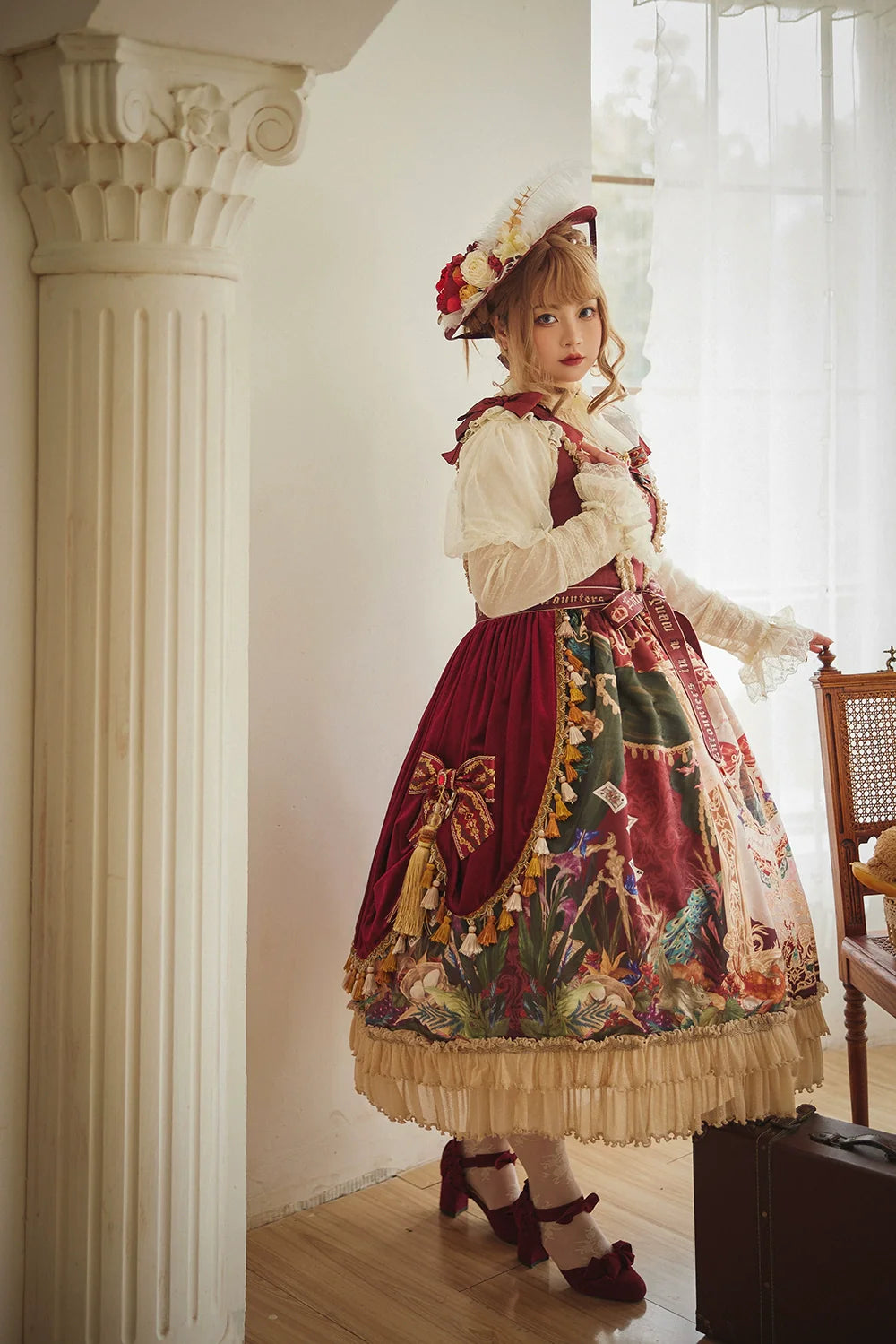 Miss Point - Kaleidoscope - Retro Lolita Dress Oil Painting Print JSK Dress Customized