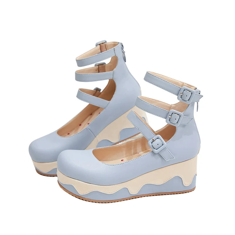 Momo - Bear Birthday Party - Kwaii Lolita Shoes Round Toe Platform Shoes