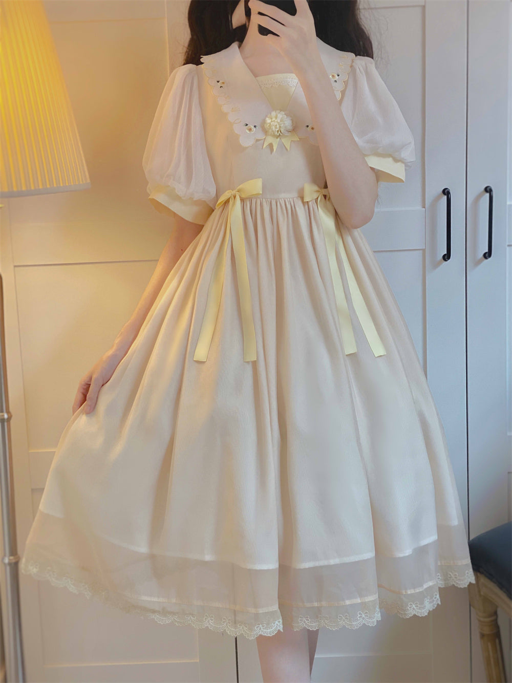 EESSILY - Afternoon Courtryard - Kawaii Lolita Summer Embroidery OP