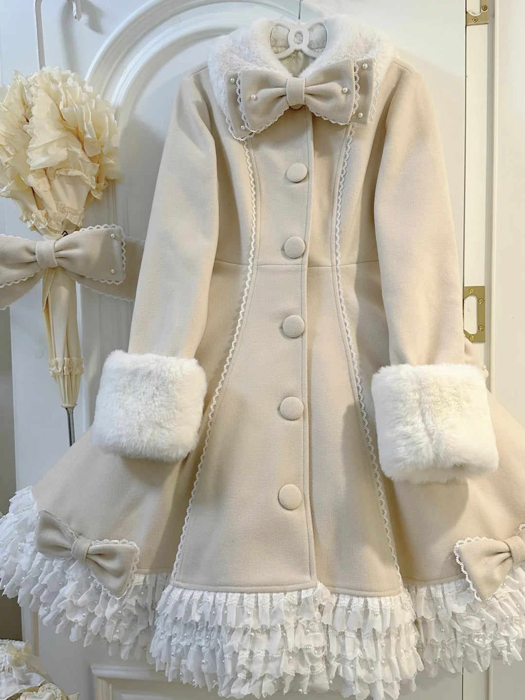 Bunny Magic Forest - High Waisted Sweet Lolita Overcoat, Bunny Ear Collar