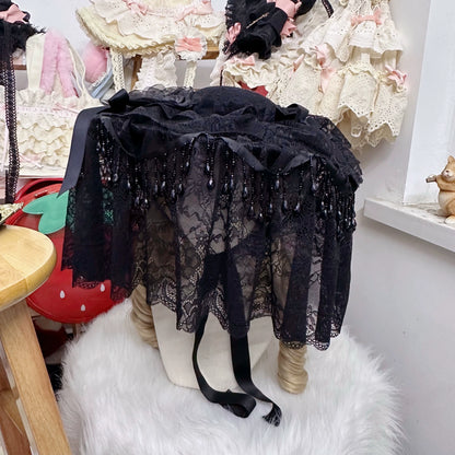 Chestnut Lolita - Gothic Lolita Hat Widow Hat Black Headdress