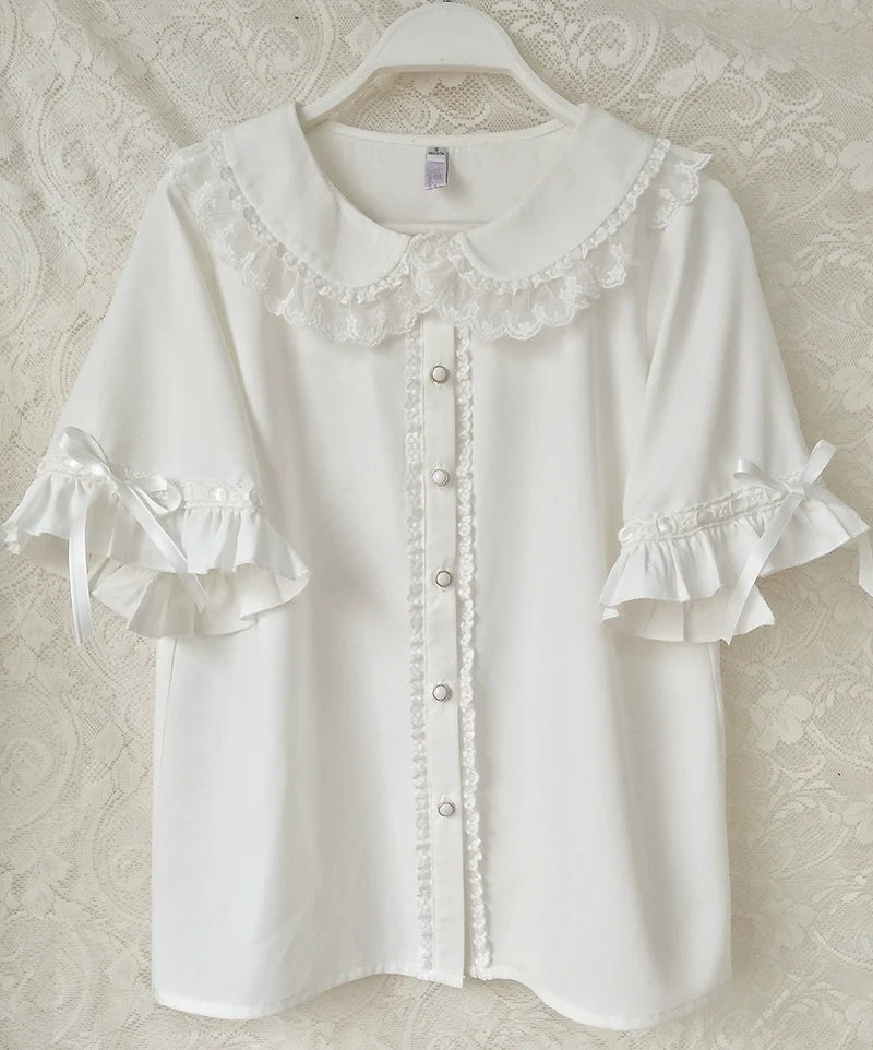 Youlan Lane - Chiffon Peter Pan Collar Kawaii Lolita Blouse