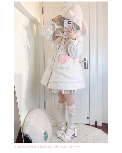 Forest Fluorescent Carps - Sweet Lolita Winter Coat Unicorn and Rabbit Ear Coat