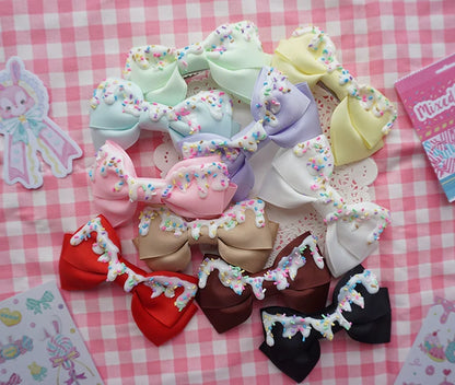 Cat Tea Party - Handmade Sweet Lolita Bow Hair Clip Cute Imitation Cream Cake