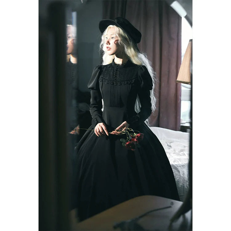 KINOKOKO - Aslan Blessings - Classic Lolita OP Seven-panel Slim Fit Dress with Cape