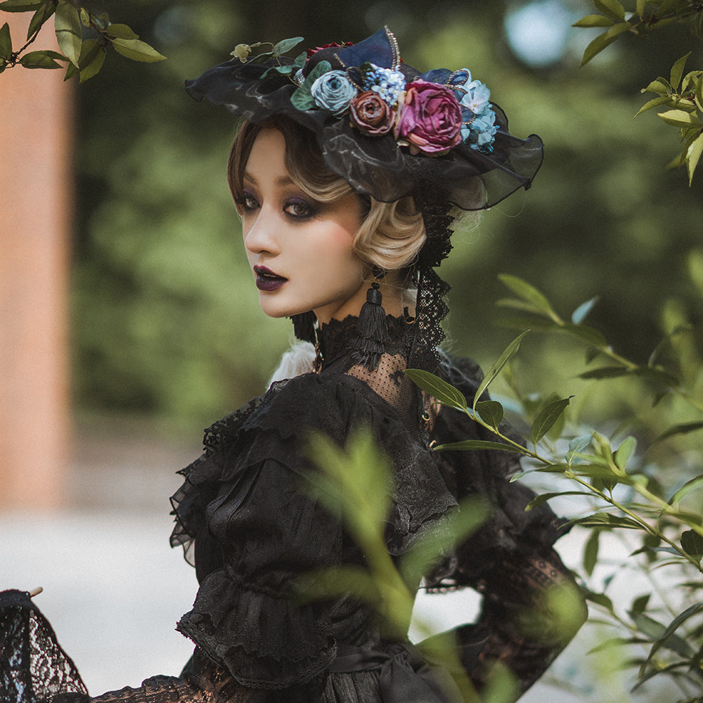 Miss Point - Woody Rose - Elegant Flower Lolita Hat