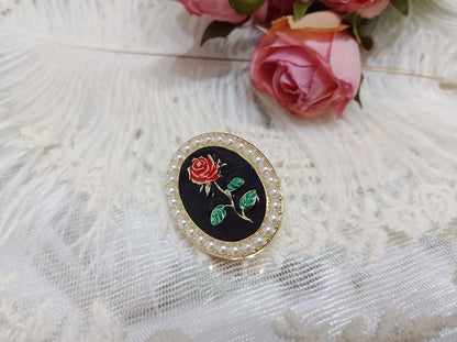 Miss Point - French Rose - Lolita Brooch and Waist Tie