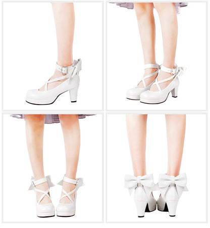 Angelic imprint - Elegant Lolita Shoes Princess Bowknot Lolita Heels Shoes