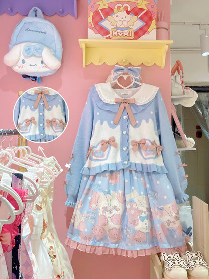 MIST - Beating Heart - Sweet Lolita Thick Sweater Coat Puff Sleeve