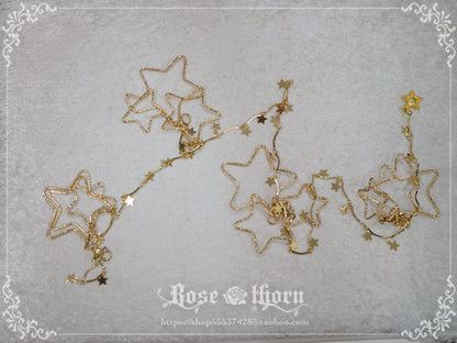 Rose Thorn - Polar Night Sky - Halloween Gorgeous Gilding Lolita Witch Hat