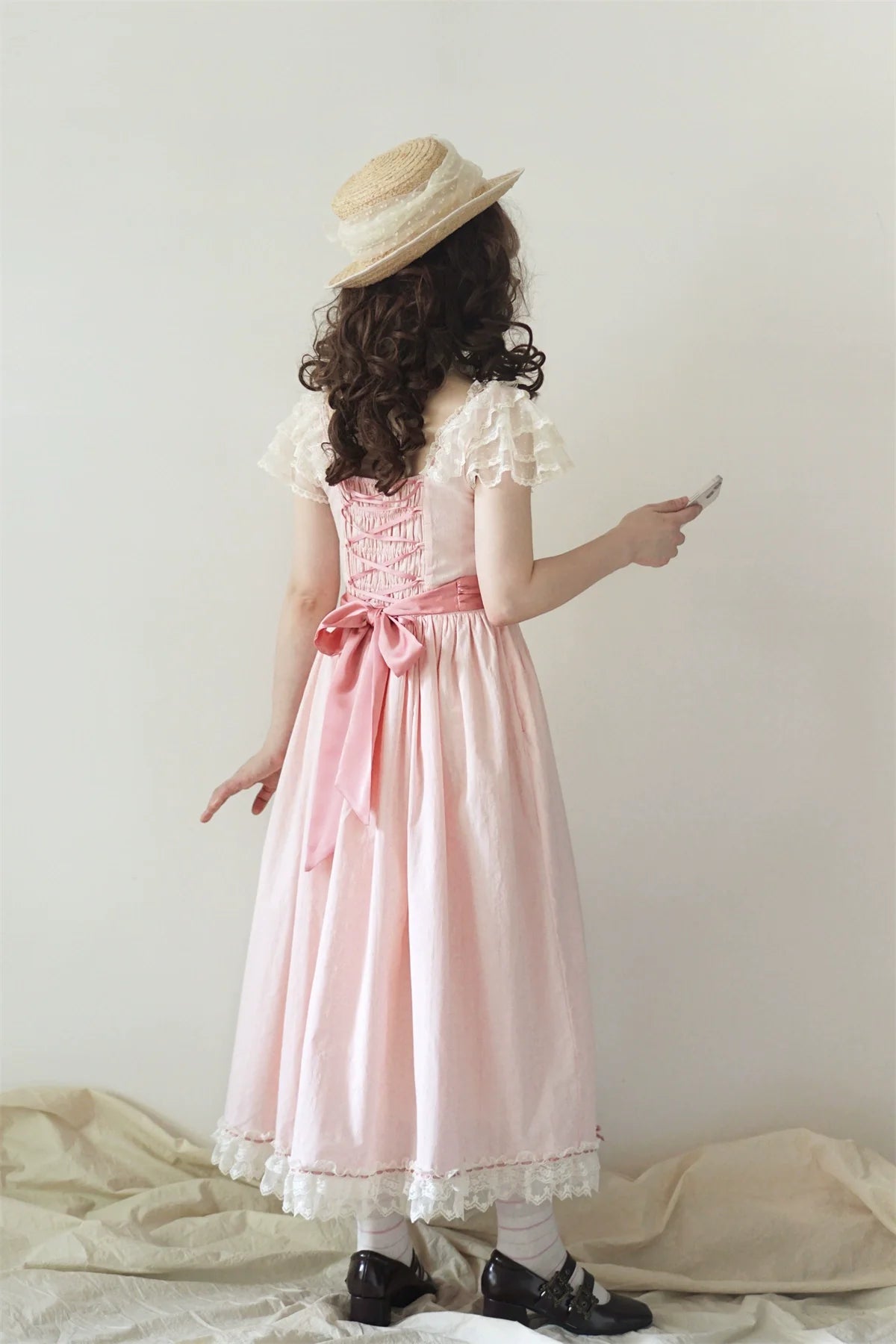 Uncle's Workshop - Fluttering Cherry Spring Strings - Cotton Sweet Lolita JSK Dress