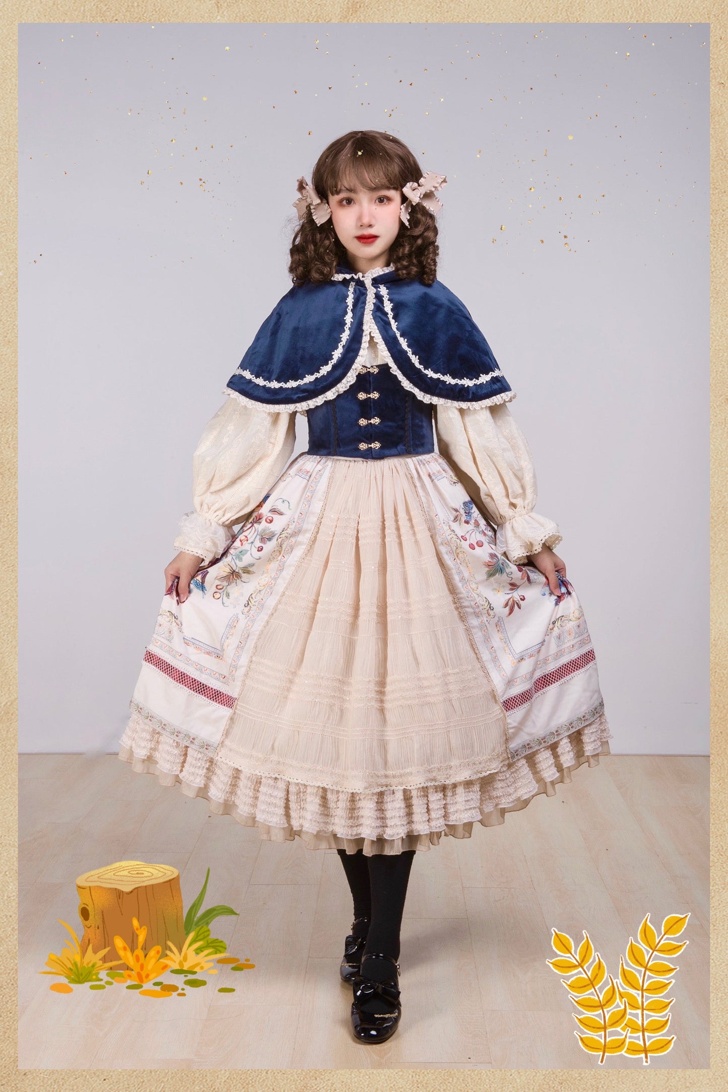 Miss Point - Praise of Abundance - Bavarian Style Lolita Velvet Hooded Cape