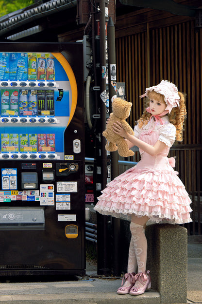 Nn Star - Half Sugar Ism - Sweet Lolita JSK Low Waist Dress With Tiered Hem