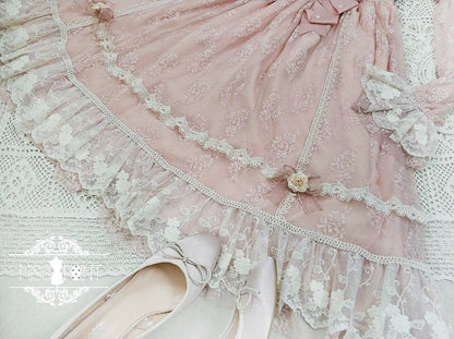 Miss Point - Dawn Girl - Reto Elegant lolita OP Dress Lace Long Sleeve
