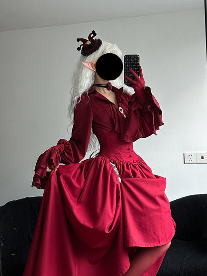 Muppet Mind Ben - Dream - Ouji Lolita Blouse Elegant V-neck Swallowtail Hem Shirt