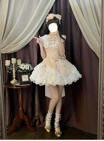 Alice Girl - Arrogant Miss - Sweet Lolita Jumper Dress with Tiered Lace Dress