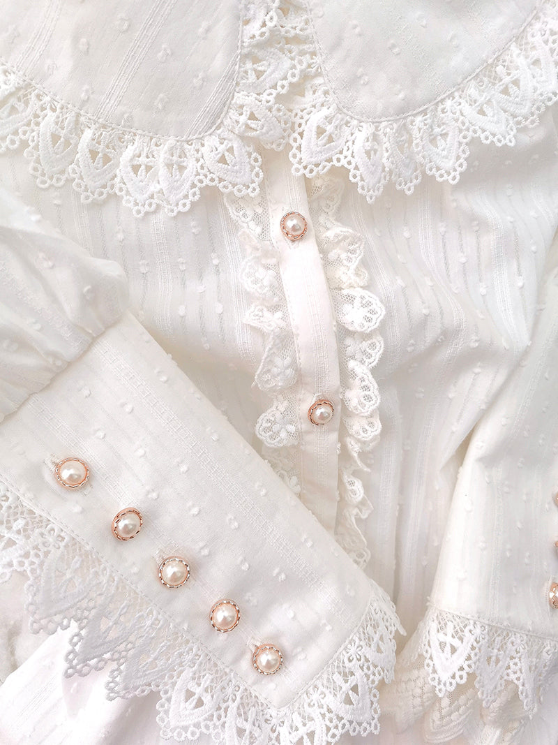 Yilia - Sweet Lolita Peter Pan Collar Cotton Blouse