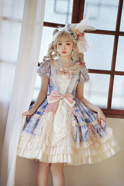 Alice Girl - Angel Heart - Sweet Lolita OP Dress, Tiered Ruffles