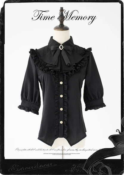 Time Memory - Earl Girl - Chiffon Classic Lolita Shirt, Mid-Length Mutton Sleeves