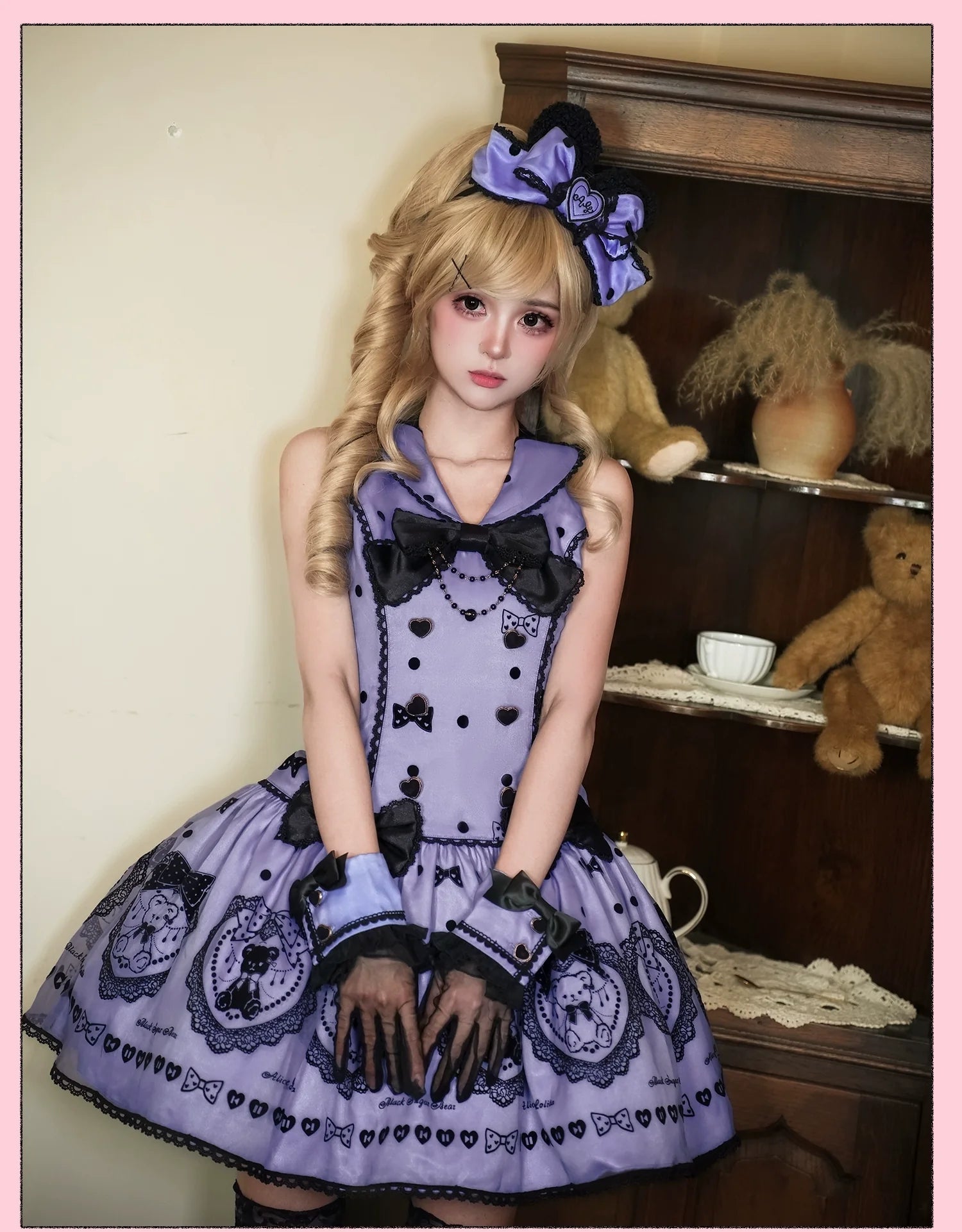 Alice Girl - Brown Sugar Bear - Printed Sweet Lolita Dress, Multiple Styles