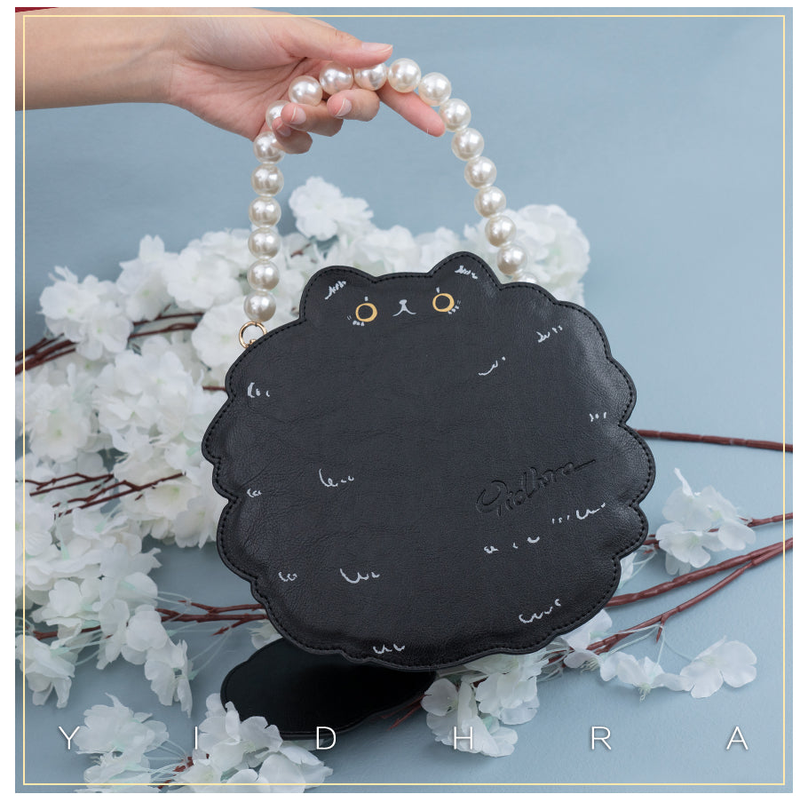 Yidhra - Printed Kawaii Cat Leather Shoulder Bag