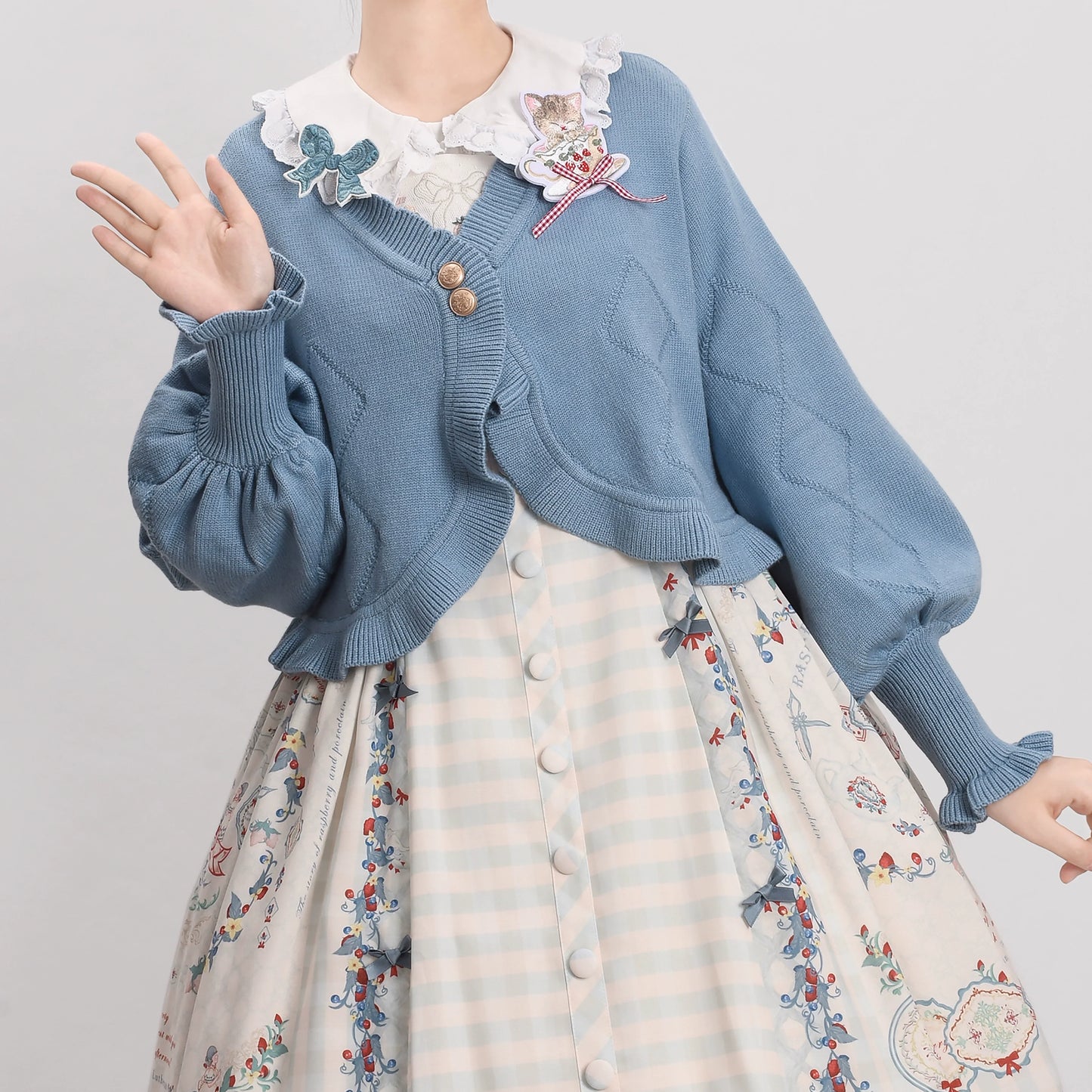 MIST - Cookie - Vintage Lolita Cardigan Short Sweater Multicolors
