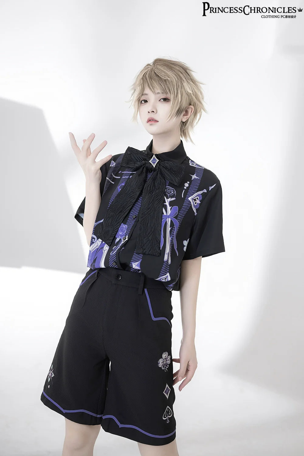 Princess Chronicles - Summer Ouji Lolita Print Loose Shirt Outfit